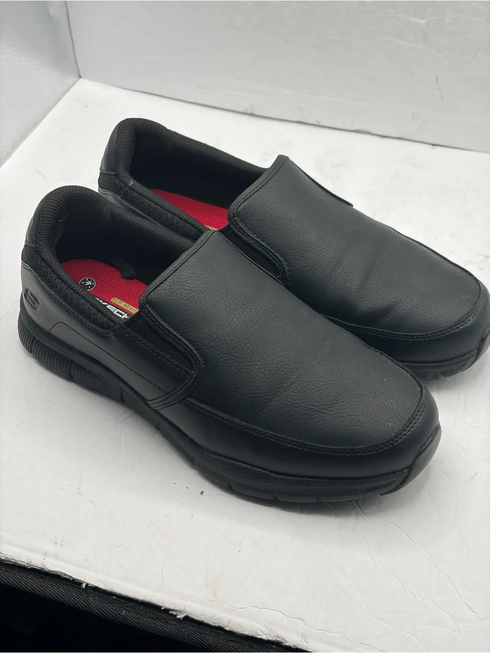 Skechers Work Relaxed Fit Nampa Groton Slip Resistant Shoes Black Men’s Size 9 W